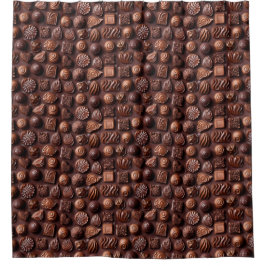 Cortina Para Box Brown Funny Unique Sweet Chocolate Pattern 