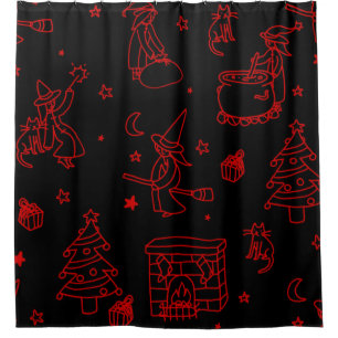 Cortina Para Box bruxa de natal de epifhany befana negra