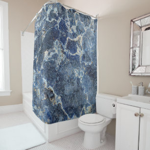 Cortina Para Box Bue Cinza Black Marble & Beige Veins