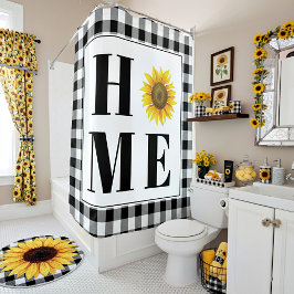 Cortina Para Box Buffalo cheque girassol "Casa"