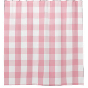 Cortina Para Box Buffalo - Verificação Cor-de-Rosa e Chá Branco