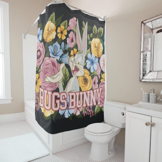 Cortina Para Box BUGS BUNNY™ Bordado Floral Gráfico (In Situ)