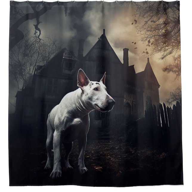Cortina Para Box Bull Terrier Halloween Scary (Frente)