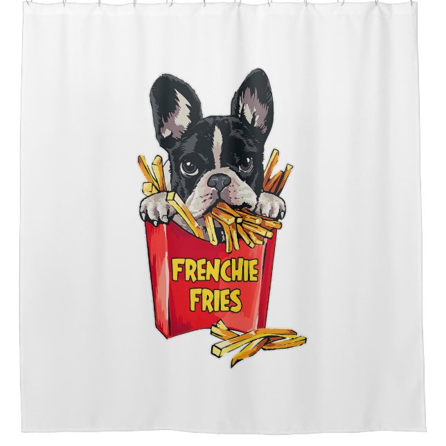 Cortina Para Box Bulldog Francês Para Mulheres - Fries Franceses (Frente)