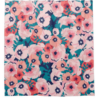 Cortina Para Box Buquê Floral de Aquarela: Peões Vintage.