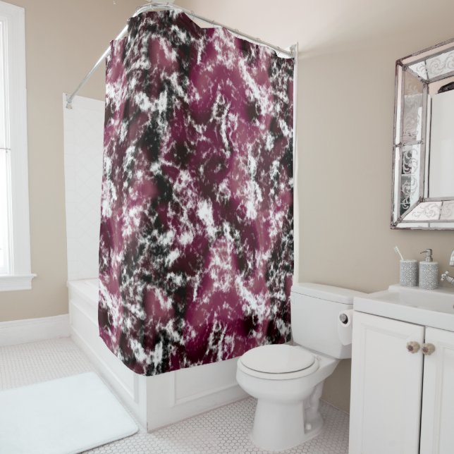Cortina Para Box Burgundy Marble Abstrato (In Situ)