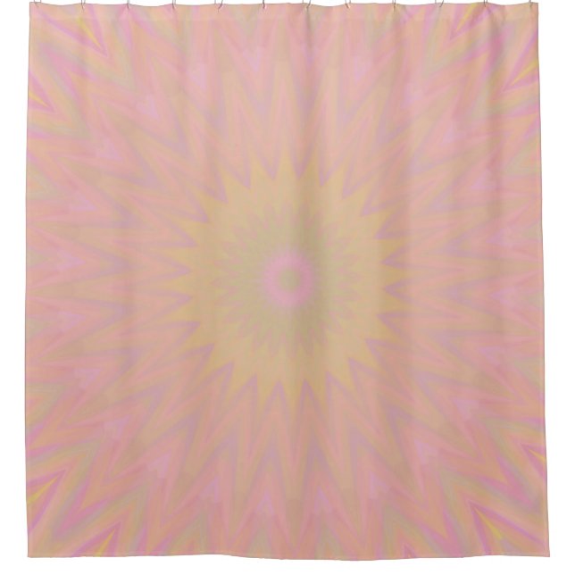 Cortina Para Box Burst solar rosa, amarelo e verde (Frente)