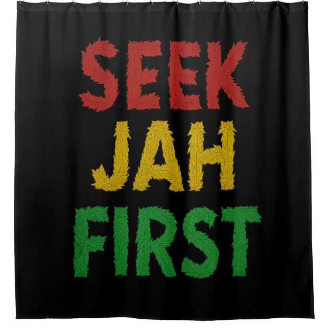 Cortina Para Box Busque Jah Primeiro Cores Rastafarianas de Reggae  (Frente)