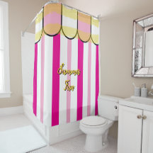 Cabana de Verão Listras Rosa Branco Amarelo