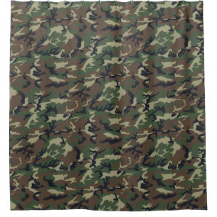 Cortina Para Box Cabina Forest Camo no banheiro do Woods Camo Boys