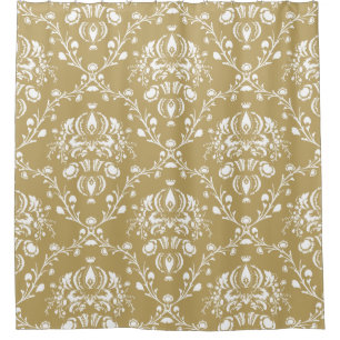 Cortina Para Box Cacau e Cream Damask
