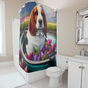 Cortina Para Box Cachorro Basset Hound em uma Canoa: Uma Aventura C