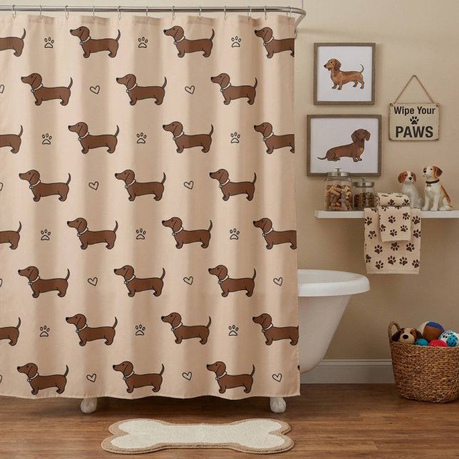 Cortina Para Box Cachorro Dachshund Fofo (Criador carregado)