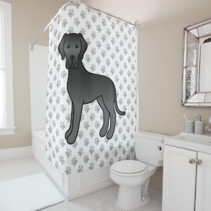 Cortina Para Box Cachorro de Cartografia Gelado Negro