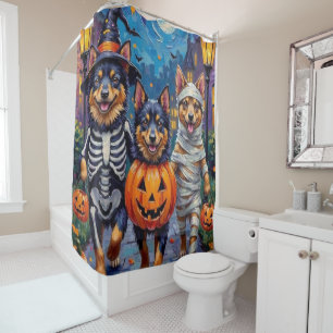 Cortina Para Box Cães Finnish Lapphund no Halloween