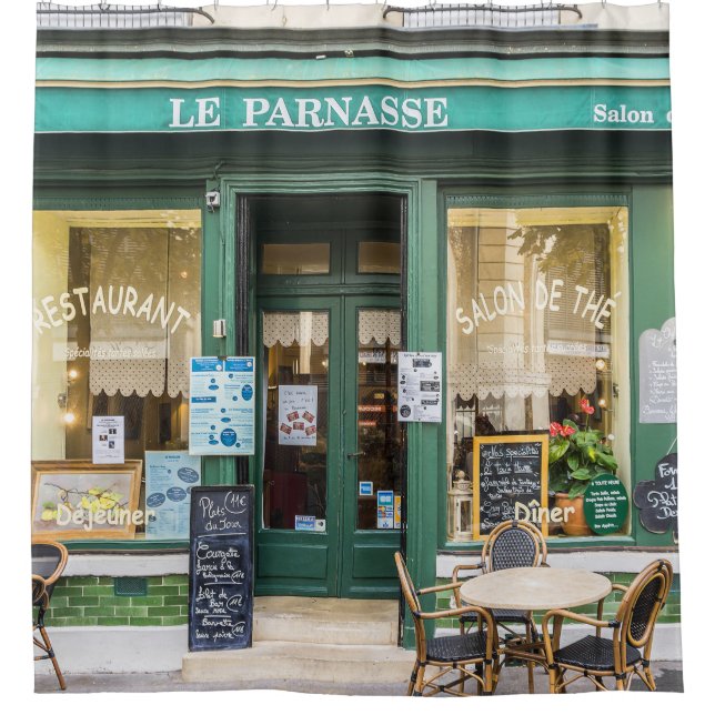 Cortina Para Box Cafés franceses: Versalhes é uma cena acolhedora. (Frente)