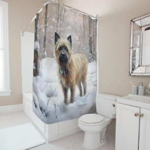 Cortina Para Box Cairn Terrier Deixe Nevar Natal