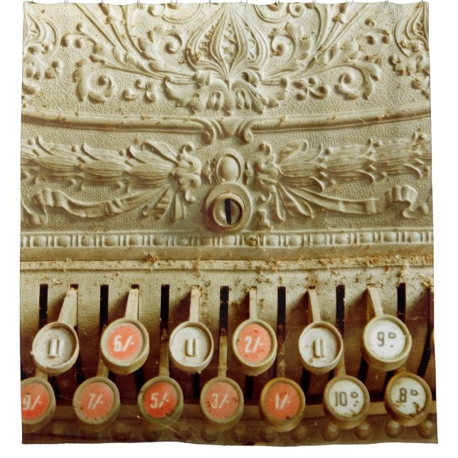 Cortina Para Box Caixas de notas, cobertas de poeira e teia (Frente)