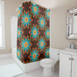 Cortina Para Box Caleidoscópio circular numa mistura de madeira e c