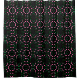 Cortina Para Box Caleidoscópio Esmeralda e Rosa