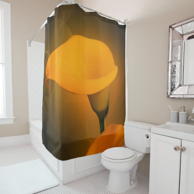 Cortina Para Box Calla Lily Warm Yellow Mist Background (In Situ)