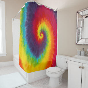 Cortina Para Box Camiseta Tie Dye Redemoinho Arco-íris Groovy Color