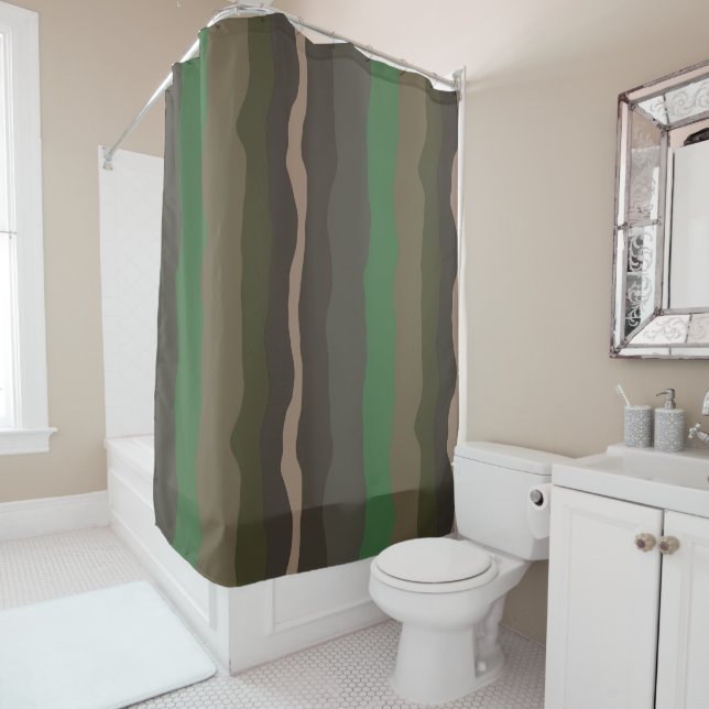 Cortina Para Box Camo e abstrato verdes (In Situ)