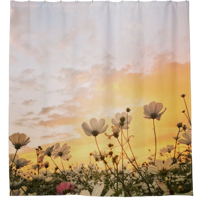 Cortina Para Box campo com flores (Frente)