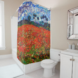 Cortina Para Box Campo de Flor Vermelho, Van Gogh