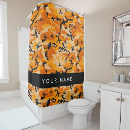 Cortina Para Box Camuflagem Laranja Personalize seu nome