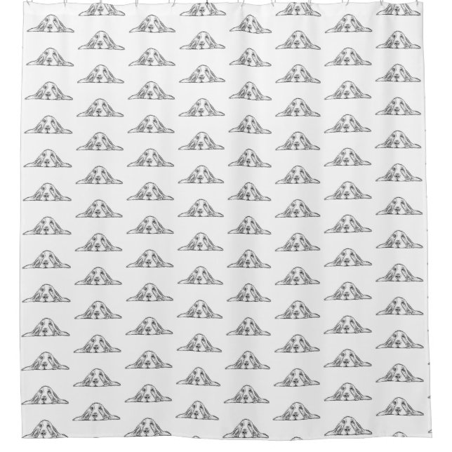 Cortina Para Box cão-caçador preto branco-cachorrinho (Frente)