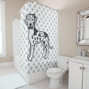 Cortina Para Box Cão-de-Cartografia Gelado-Danado de Harlequin