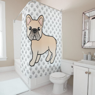 Cortina Para Box Cão-de-Cartoon de Cream-Bulldog