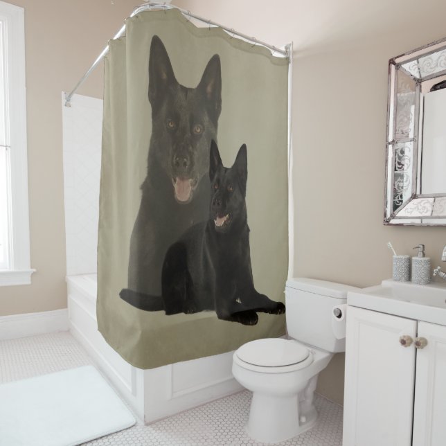 Cortina Para Box Cão de german shepherd preto - GSD (In Situ)