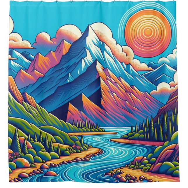 Cortina Para Box Capa de montanha (Frente)