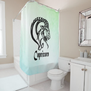 Cortina Para Box Capricórnio Signo do Zodíaco e Símbolo Verde