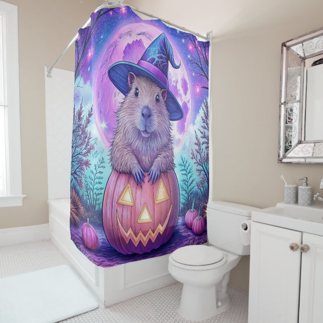 Cortina Para Box Capybara Halloween Chá Curtain (In Situ)