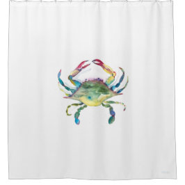 Cortina Para Box Caranguejo Azul De Aquarela