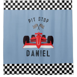 Cortina Para Box Carro de Corrida Vermelha para Crianças Azuis Dive