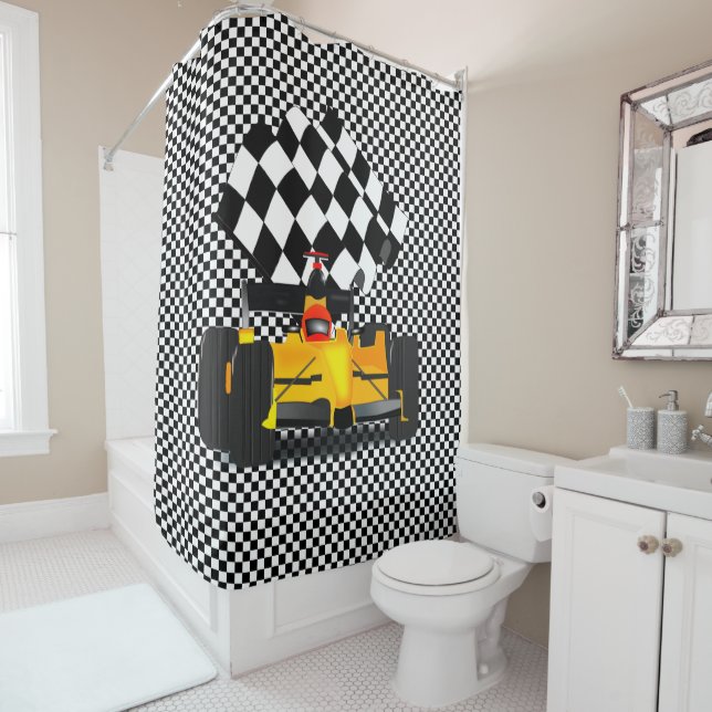 Cortina Para Box Carro Race Amarelo (In Situ)