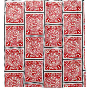 Cortina Para Box Cartão-postal com Design Dragão de Carimbo de Pági