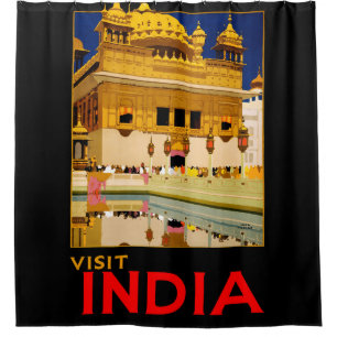 Cortina Para Box cartaz de viagem pela Índia arte vintage indiana