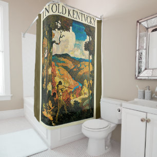 Cortina Para Box Cartaz de Viagem Vintage NC Wyeth, No Velho Kentuc