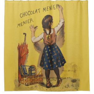 Cortina Para Box Cartaz Francês Vintage Chocolat Menier Arte Bouiss
