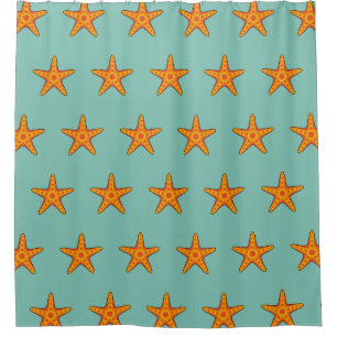 Cortina Para Box Cartografia de Starfish Laranja-Corte