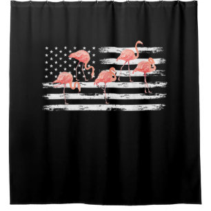 Cortina Para Box Cartoon Cor-De-Rosa Flamingo EUA Bandeira 4 De Jul
