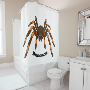 Cortina Para Box Cartoon de aranha-do-marrom e-laranja-acastanhado
