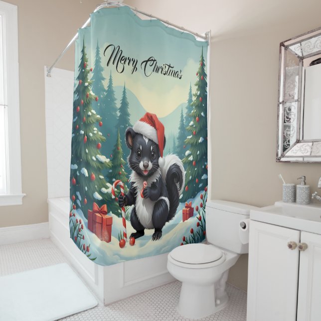 Cortina Para Box Cartoon de Skunk de Natal bonito (In Situ)
