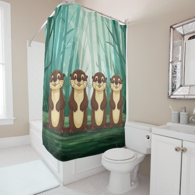 Cortina Para Box Cartoon Otters (In Situ)