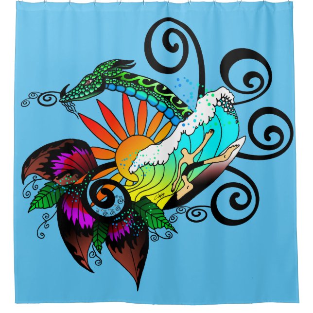 Cortina Para Box Cartoon Surfer Dude (Frente)